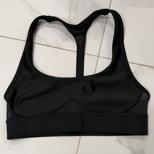 ALO Yoga green Racerback Sports Bra with mesh details